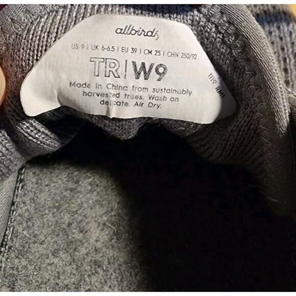 Allbirds Tree Runners TR Lace Gray Shoes Sneakers - Womens Size US 9 - Picture 8 of 9